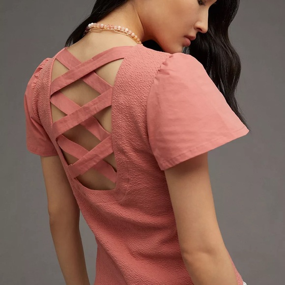 Anthropologie Tops - Anthropologie Lace-Up Flutter Top